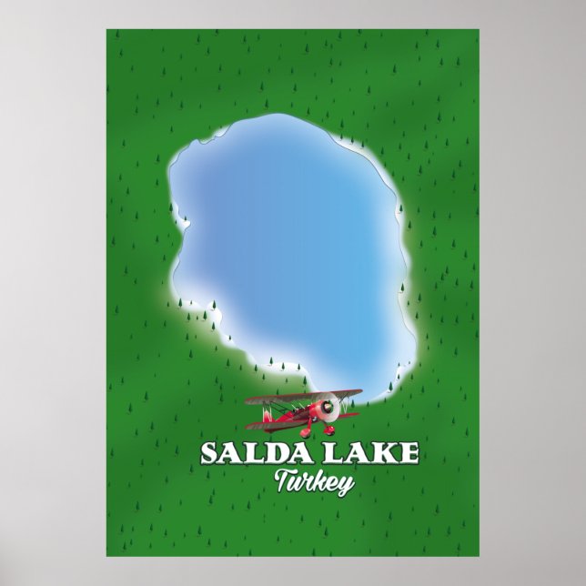 Poster Salda Lake Turkey map (Frente)