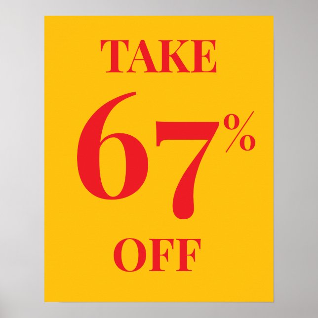 Poster Sale Sign with Customizable Discount Rate (Frente)