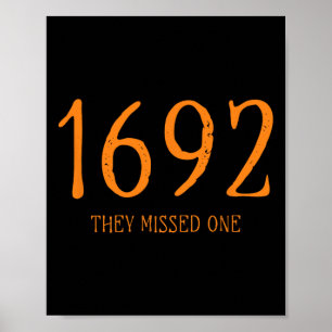 Poster Salem 1692 Perderam Uma Bruxa Dia de as Bruxas eng