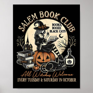 Poster Salem Book Club Witch Cat Halloween Spooky Season