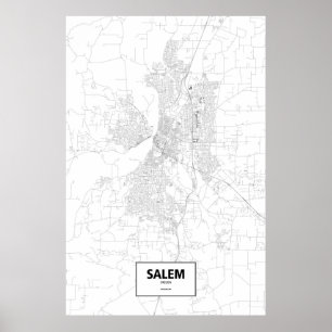 Poster Salem, Oregon (preto no branco)