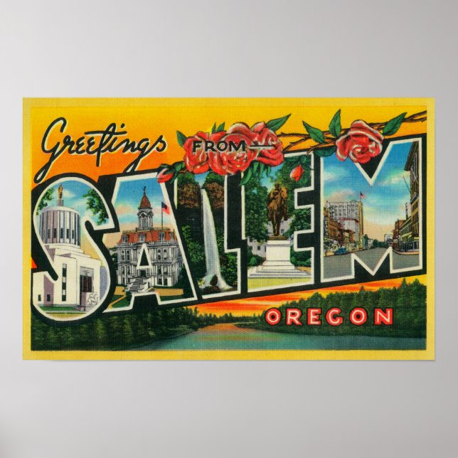 Poster Salem, OregonLarge Letter ScenesSalem, OR 2 (Frente)