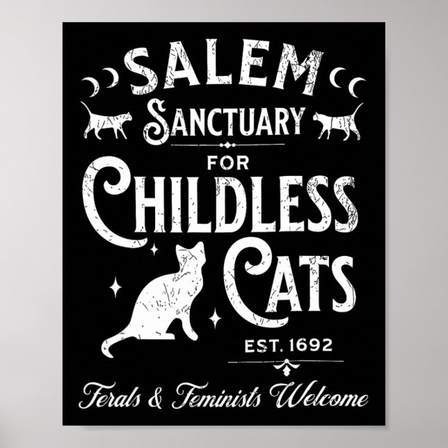Poster Salem Sanctutuário Cat Vintage Witchy Femin (Frente)