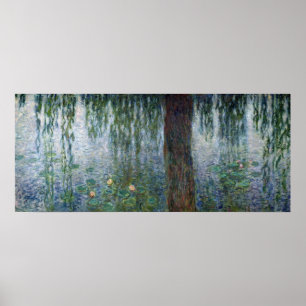 Pôster Salgueiros Weeping de Claude Monet Waterlilies