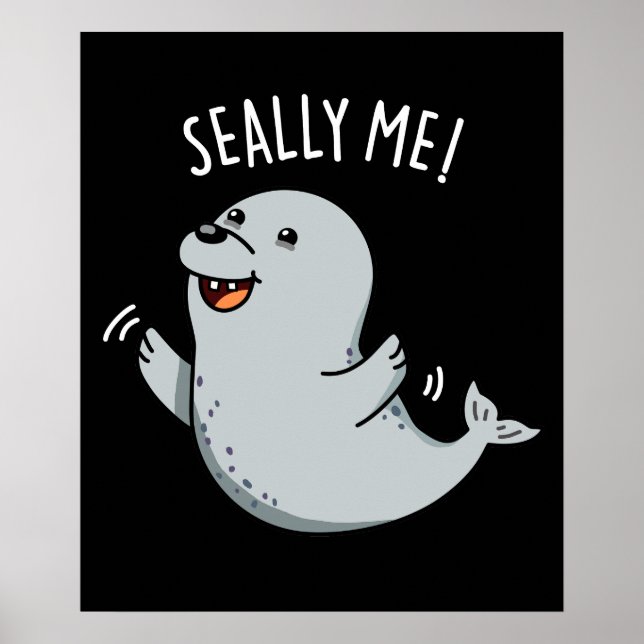 Poster Sally Me Engraçado Seal Pun Dark BG (Frente)