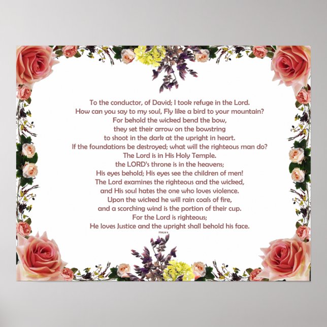 Poster Salm 11, Para o regente, de David; (Frente)