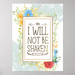 Poster Salm 16 8 Não serei Shaken Bíblia Christian