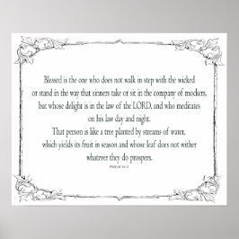 Poster Salm 1, não anda em pé com os malvados,