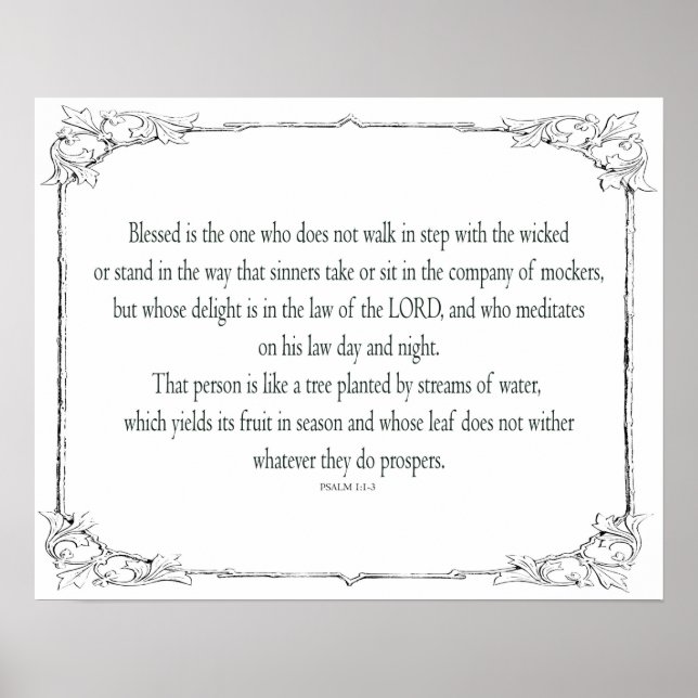 Poster Salm 1, não anda em pé com os malvados, (Frente)