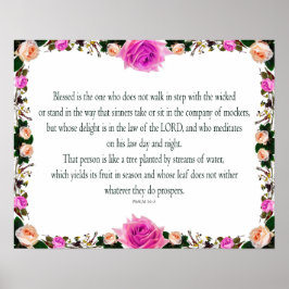 Poster Salm 1, não anda em pé com os malvados,