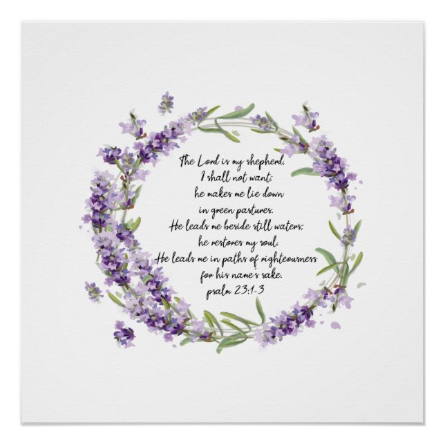 Pôster Salm 23: 1-3 Poster (Frente)