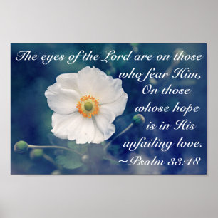 Poster Salm 33:18 Esperança em seu amor inabalável, Esc