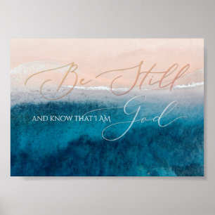 Poster Salm 46 10, Be Still Aerial Beach, Deep Blue Sea