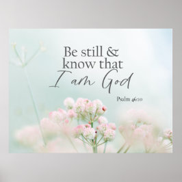 Poster Salm 46:10 Esteja quieto e saiba que sou Deus Bíbl