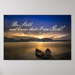 Poster Salm 46:10 Fique quieto e saiba que eu sou Bíblia