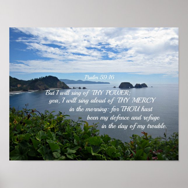 Poster Salm 59:16, mas vou cantar do vosso poder. (Frente)