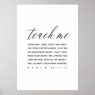 Poster Salm 86:11-12 Bíblia Verse Wall Art,