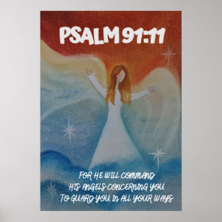 Poster Salm 91:11 Ele comandará seus anjos