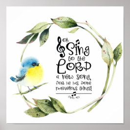 Poster Salm 98:1 Cante ao Senhor uma Bíblia de Música Nov