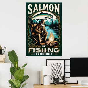 Poster Salmão e Pesca: Um Dia No Lago