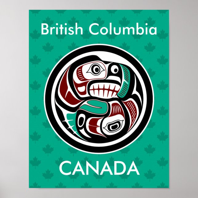 Poster Salmão Nativo de Lontra Negra Negra Nativa America (Frente)