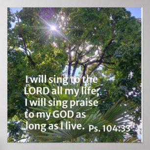 Poster Salmo 104:33 Cantarei ao Senhor