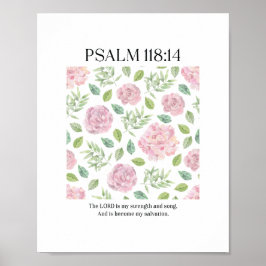Poster SALMO 118:1 Cartaz - O Senhor é minha força 