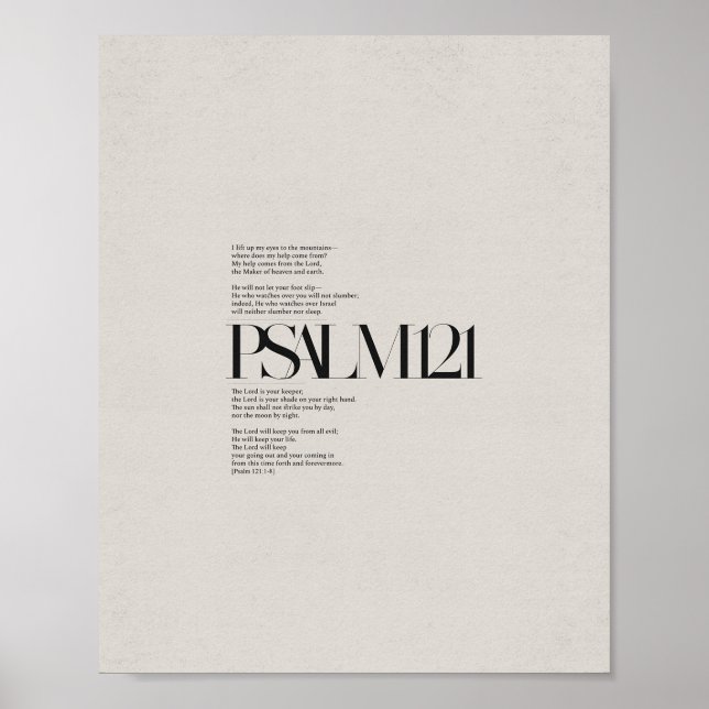 Poster Salmo 121 - "Levanto os olhos para as Colinas" (Frente)