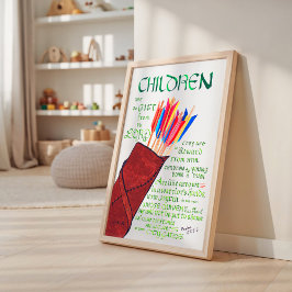 Poster Salmo 127 3-5 Versículo da Bíblia Infantil Cristão