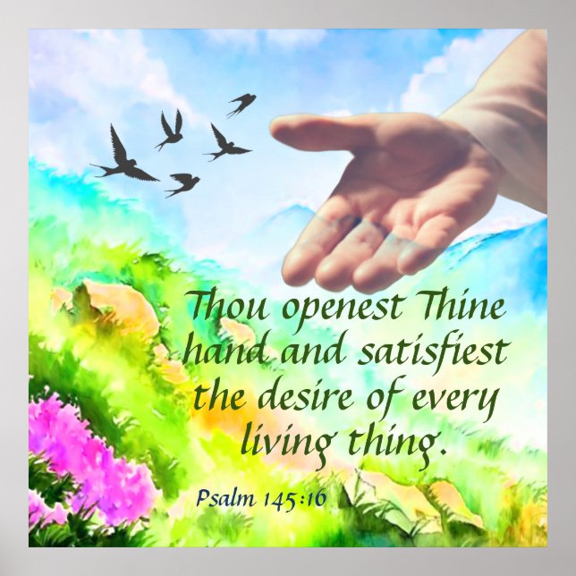 Poster Salmo 145:16 (Frente)