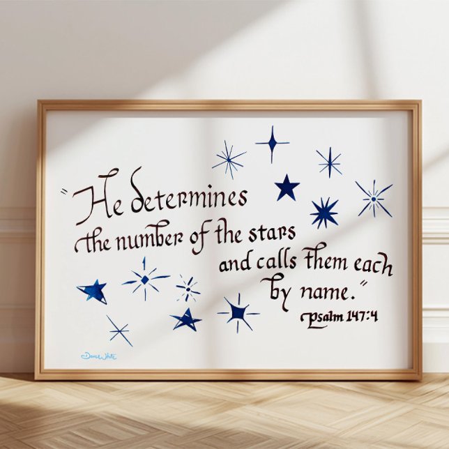 Poster Salmo 147 4 Estrelas Bíblia Verso Cristã (Criador carregado)