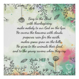 Pôster Salmo 147:7-9