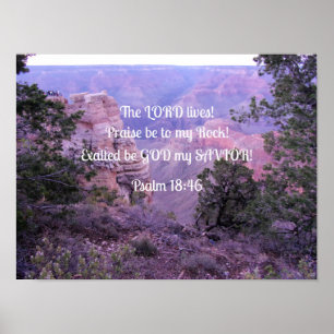 Poster Salmo 18:46 O Senhor vive! Louvado seja para o meu