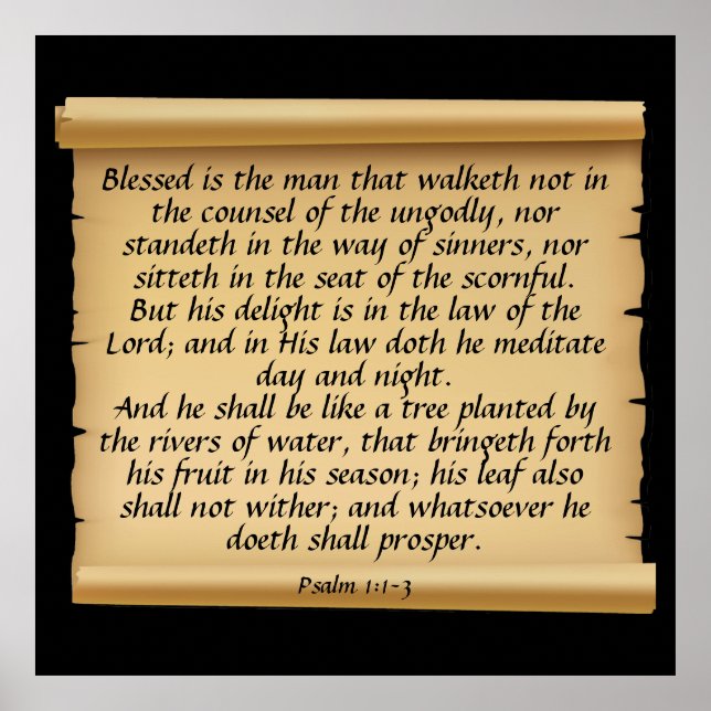 Poster Salmo 1:1-3 (Frente)