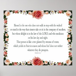 Poster Salmo 1:1-3, abençoado é o único