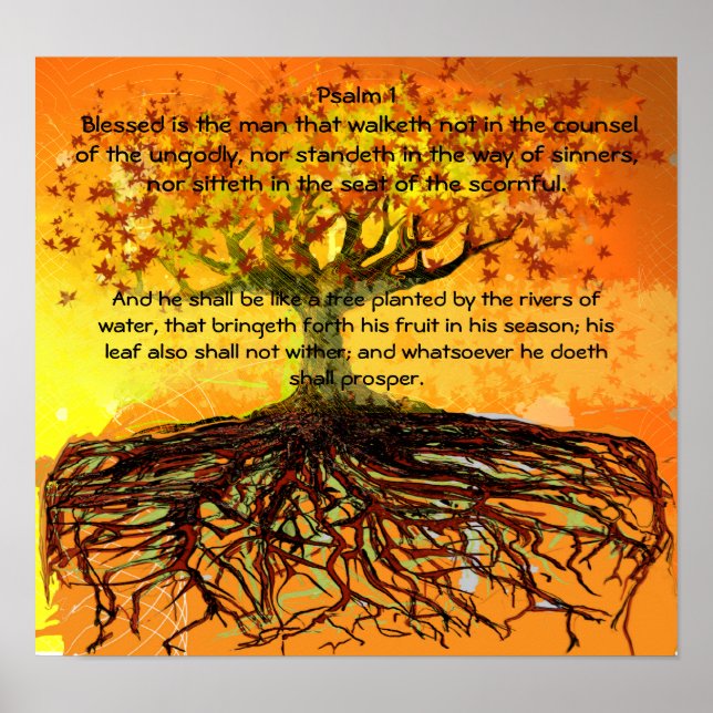 Poster Salmo 1 Abençoado É O Homem Que Caminha (Frente)