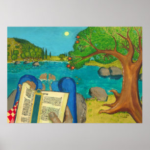 Poster Salmo 1 em pinturas cristãs judaicas da Bíblia