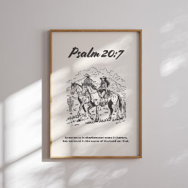 Poster Salmo 20:7 Anel Horseback Preto e Branco