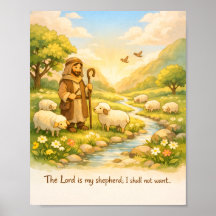 Salmo 23:1 Cartaz das Escrituras, O Senhor É Meu P