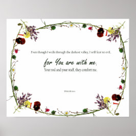 Poster Salmo 23:4, Vale Mais Escuro Não temerei nenhum Ma