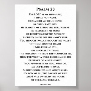 Poster Salmo 23 KJV em negrito fonte Cinzel