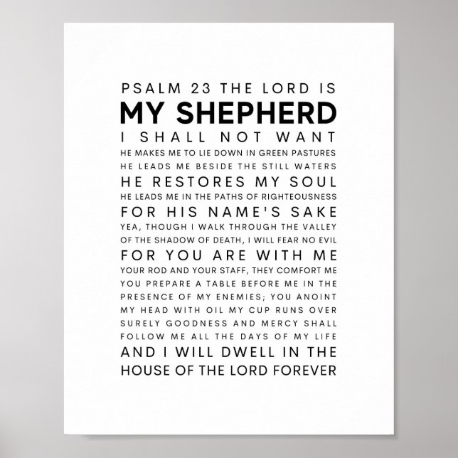 Poster Salmo 23 O Senhor é meu Pastor (Frente)