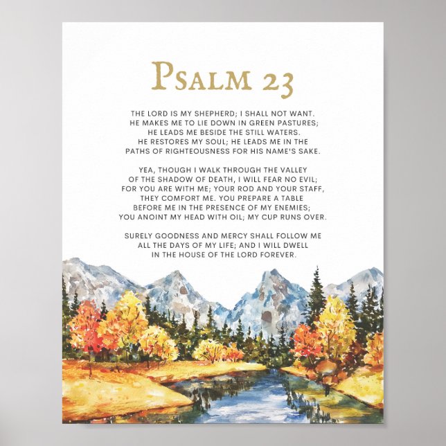 Poster Salmo 23 O Senhor é meu Pastor (Frente)