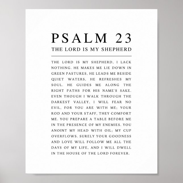 Poster Salmo 23 O Senhor é o meu Pastor (Frente)