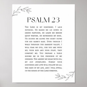 Poster Salmo 23 O Senhor é o meu Pastor