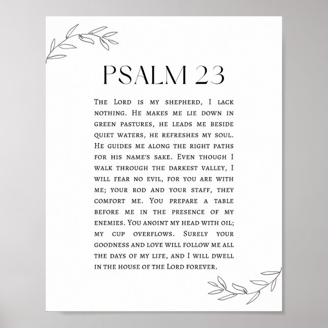 Poster Salmo 23 O Senhor é o meu Pastor (Frente)