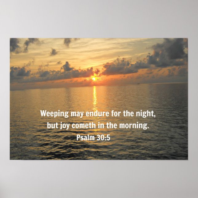 Poster Salmo 30:5... Chorar pode durar uma noite... (Frente)