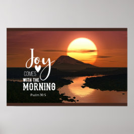 Poster Salmo 30:5 Joy vem com a Bíblia matinal Verse