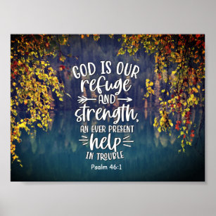 Poster Salmo 46:1 Deus é o nosso Refúgio e Força