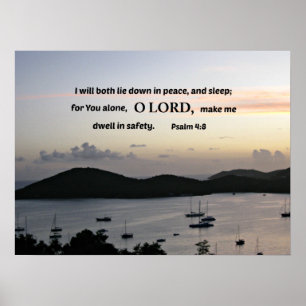 Pôster Salmo 4:8, ambos deitarei em paz... .